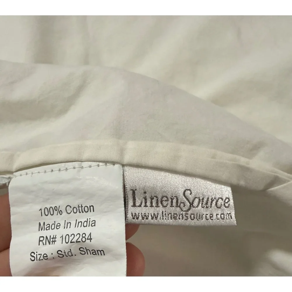 LinenSource Vintage Quilted Patchwork Floral Standard Pillow Sham 100% Cotton